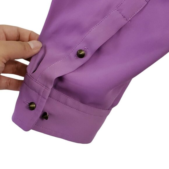 Soft Surroundings Blouse Small Purplw Periwinkle Top Lightweight 25304 - Picture 3 of 8